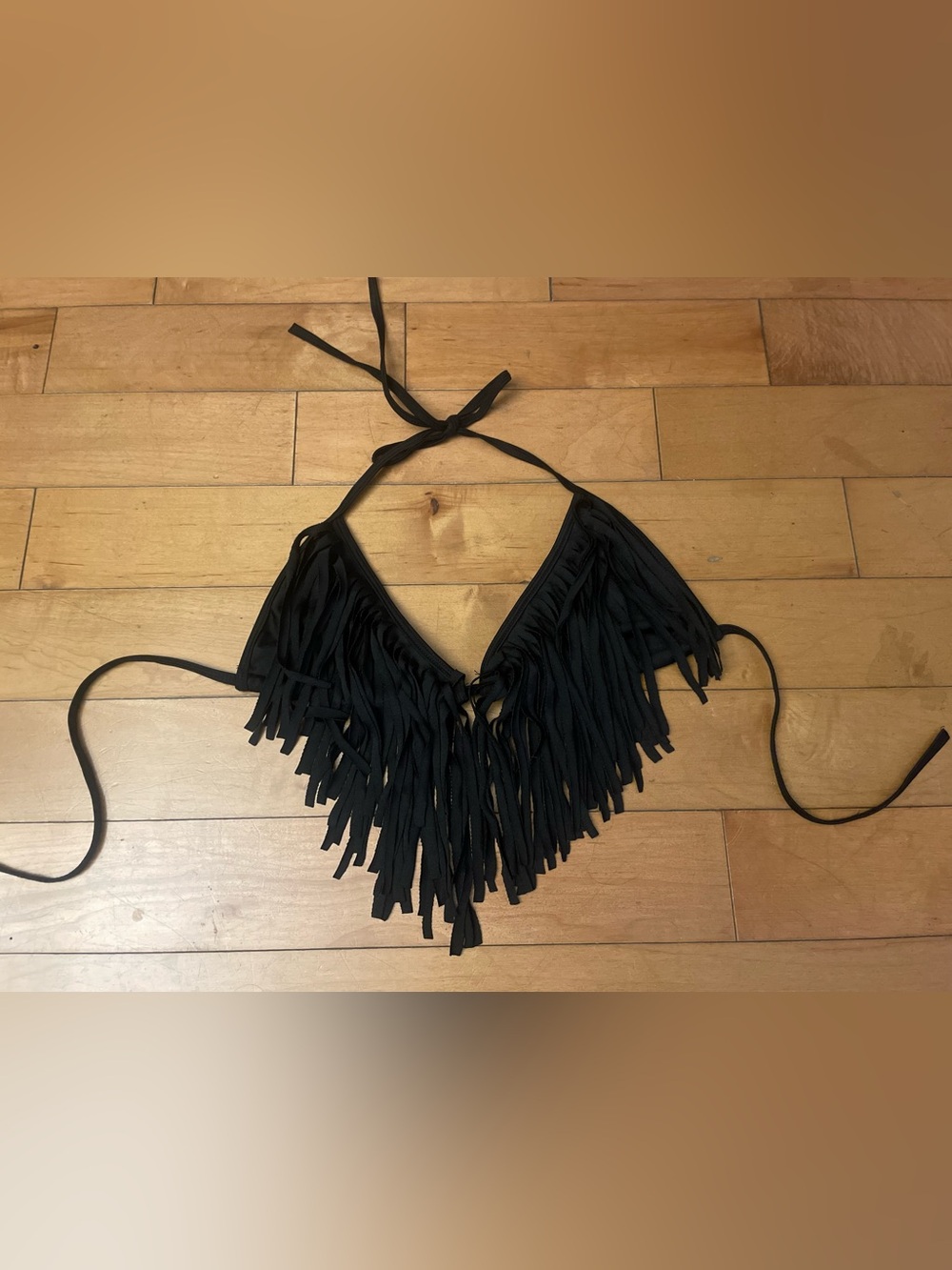 Black Fringe bikini Top - festival rave